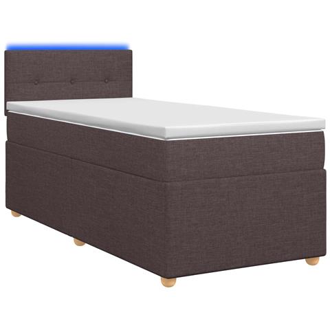 Letto box spring con materasso Marrone Scuro 90 x 190 cm - Foto 1