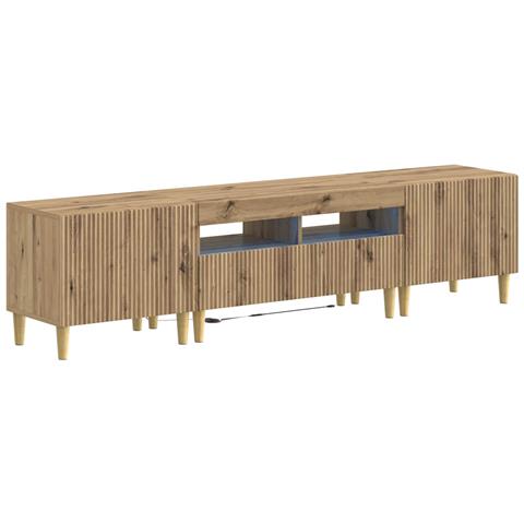 Mobile TV LED a 5 pezzi Rovere Artigianale Legno ingegnerizzato - Foto 1