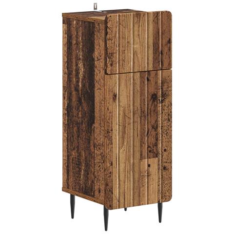 Set di armadietti da bagno in 3 pezzi ZWOLLE Legno antico - Foto 2