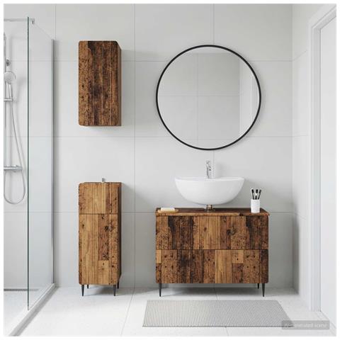 Set di armadietti da bagno in 3 pezzi ZWOLLE Legno antico - Foto 10