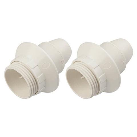 Portalampada Attacco E14, Semifilettato, 2 Ghiere Bianco - Foto 1