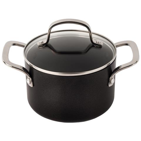 Serie Durapro - Pentolla Antiaderente - Corpo In Alluminio Forgiato 16 Cm 1.5 Litro - Manico Acciaio Inossidabile - Colore Nero (senza Pfoa)  - Foto 1