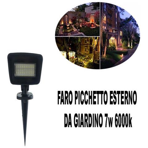 2 Pezzi Faro Picchetto Esterno Da Giardino 60 Led Smd Luce Fredda 7w Dr 490lm 6000k - Foto 2