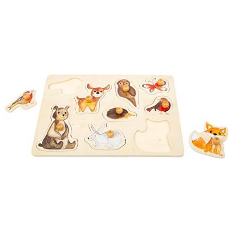 Piccolo Piccolo Piede Foot-11499 Set Puzzle Forestalegno Con Motivi Di Animali Carinidai 12 Mesi Giocattolimulticolore11499 - Foto 2