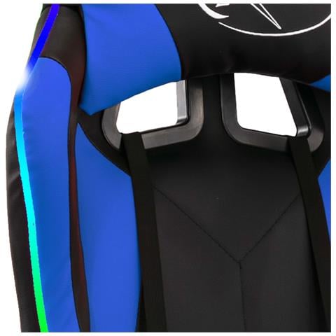 Sedia Da Gaming Con Luci A Led Rgb Blu E Nera In Similpelle - Foto 10