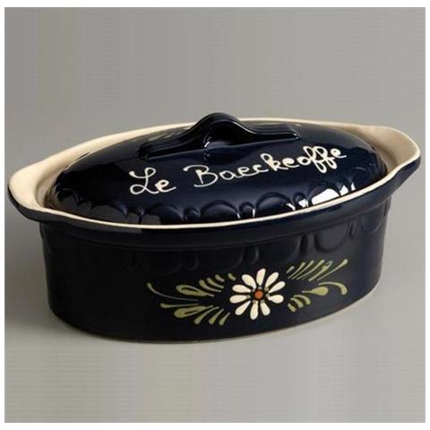 Terrina Ovale 37cm Decoro Blu Fiori Bianchi - 134d6 - Foto 1