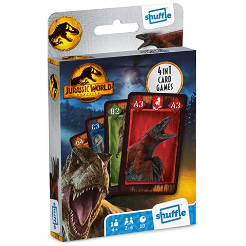 Shuffle - Giochi Di Carte Jurassic World - 4 In 1 - Foto 1