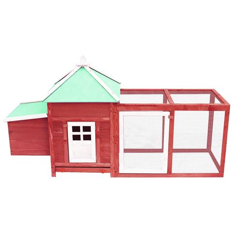 Pollaio Con Casetta Nidificazione Rosso 190x72x102 Cm In Abete - Foto 2