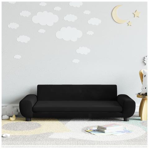 Divano Per Bambini Nero 100x54x33 Cm In Velluto - Foto 1