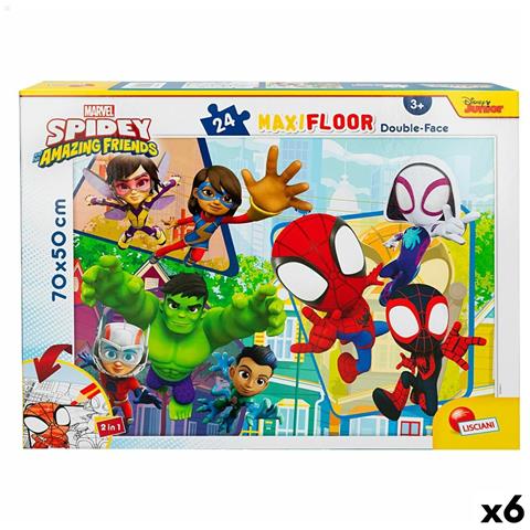 Puzzle Per Bambini Spidey Double-face 24 Pezzi 70 X 1,5 X 50 Cm (6 Unità) - Foto 1