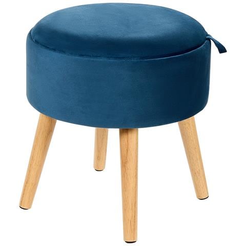 Sgabello Contenitore Neely Velluto Blu Marino - Foto 8