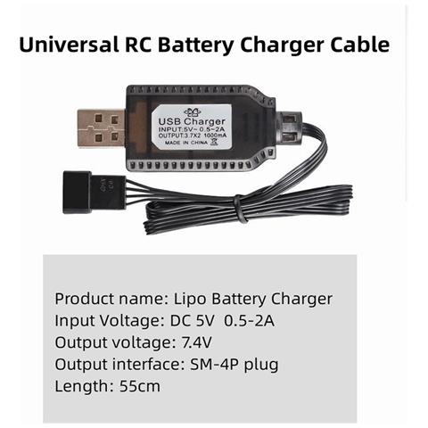Caricabatterie Usb Universale Per Batterie Lipo 7.4v 2s - Compatibile Con Auto /drone /barca Rc - Protezione Sovraccarico - Indicatore Di Carica, Nero - Foto 2