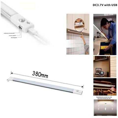 Barra A Led Cucina Luce Fredda Sensore Movimento Sotto Pensile Ricaricabile 38cm - Foto 2