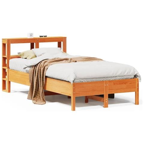 Letto Senza Materasso Marrone Cera 120x200 Cm In Legno Di Pino - Foto 2