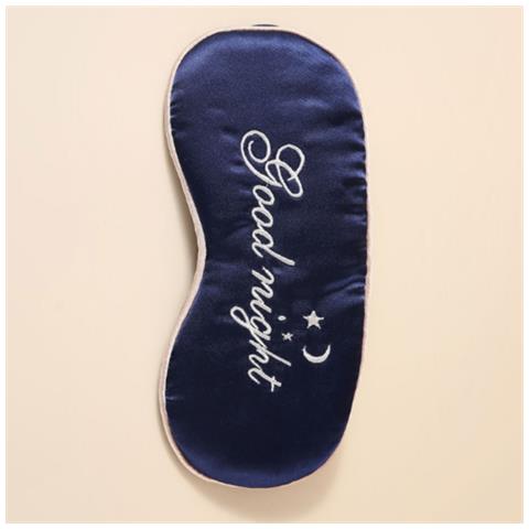 Maschera Per Gli Occhi Bifacciale In Seta Sintetica Per Un Sonno Più Profondo Navyblue - Foto 2