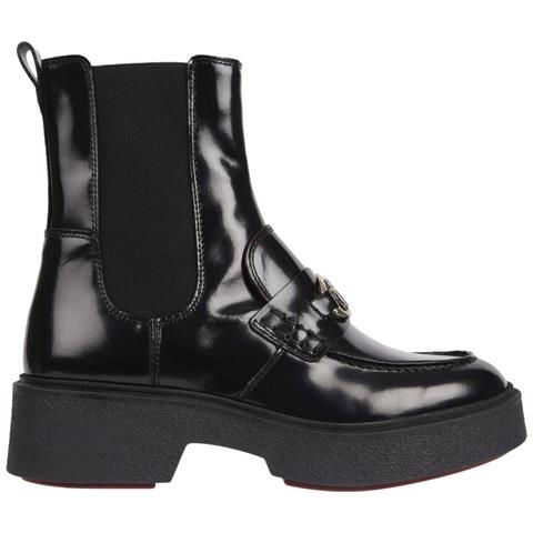 Hardware Loafer Boot Stivaletti Pelle Scarpe Donna Nero Eu 39, Fw0fw07317 Bds - Foto 1