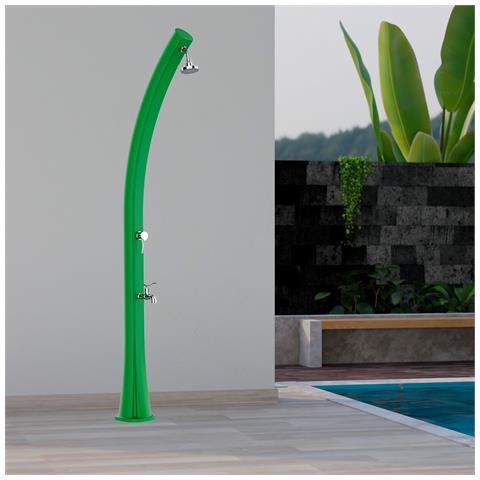 Rio Ss0935 Green Doccia Solare Curva In Polietilene H 226cm Serbatoio 25l Lavapiedi Verde - Foto 1