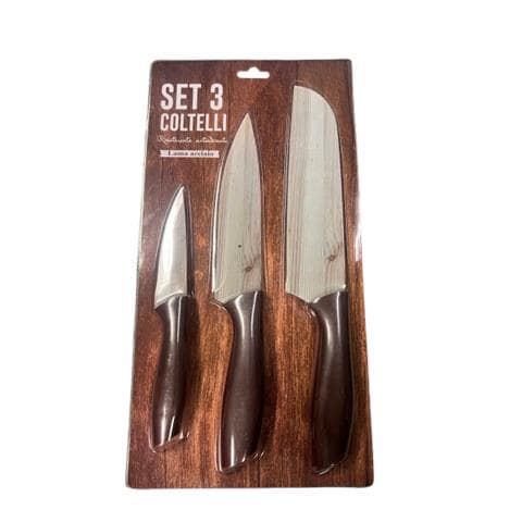 Master Casa Set 3 Coltelli Lama Acciaio Rivestimento Antiaderente - Foto 1