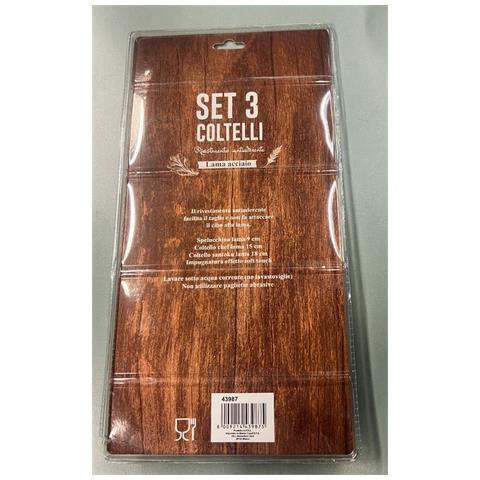 Master Casa Set 3 Coltelli Lama Acciaio Rivestimento Antiaderente - Foto 3