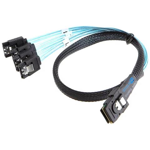 Cavo Convertitore Da Mini Sas Sff-8087 A 4 X Sata 75cm Hard Disk Nas Server - Foto 2