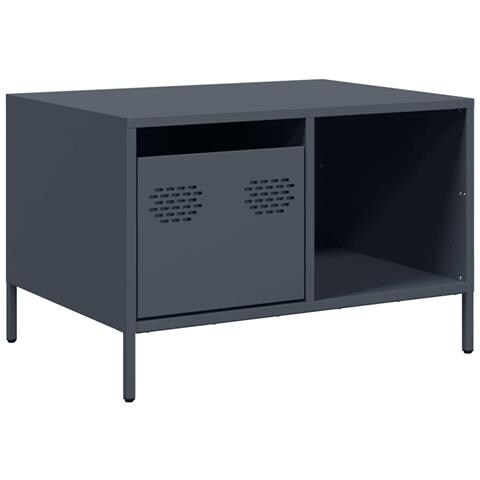 Tavolino Antracite 68,5x50x43,5 Cm In Acciaio Laminato A Freddo - Foto 2