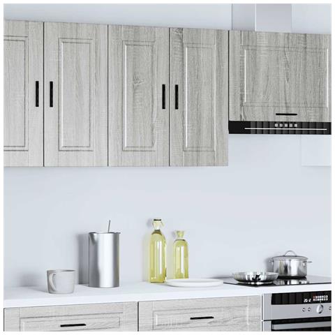 Pensile Da Cucina Porto Grigio Sonoma In Legno Multistrato - Foto 2