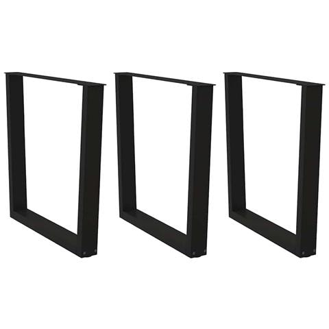 Gambe Per Tavolo Da Pranzo A V 3 Pz Nero 90x(72-73,3)cm Acciaio - Foto 1