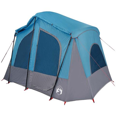 Tenda da Campeggio a Cabina per 5 Persone Blu Impermeabile - Foto 2