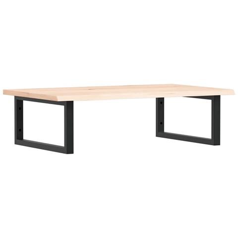 Ripiano A Parete Per Lavabo In Acciaio E Massello Di Rovere - Foto 1