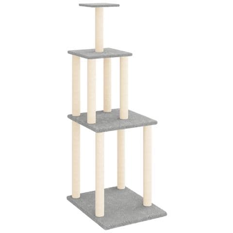 Albero Per Gatti Con Tiragraffi In Sisal Grigio Chiaro 149 Cm - Foto 1