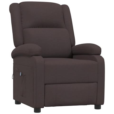 Poltrona Elettrica Reclinabile Marrone Scuro In Tessuto - Foto 2