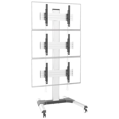 Supporto a Pavimento per 3 TV LCD /LED 32-55" per Video Wall - Foto 2