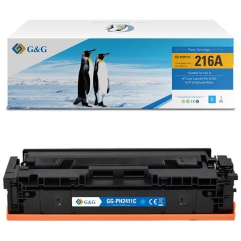 Toner W2411A 216A 850 Pagine Compatibile HP Color LaserJet Pro MFP M182nw M183fw Ciano - Foto 1