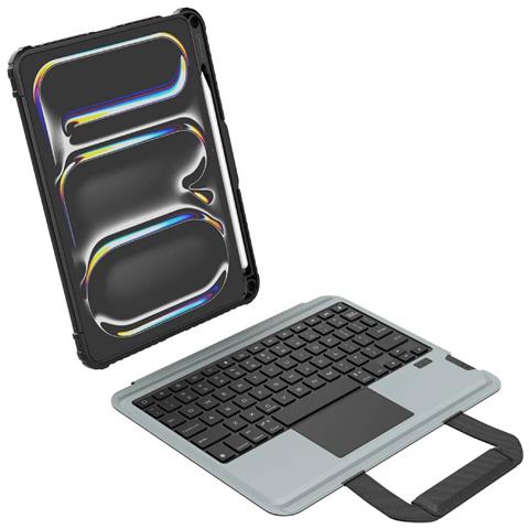 Custodia Con Tastiera Retroilluminata Per Ipad Pro 11” Antiurto Con Touchpad, Nero - Foto 1