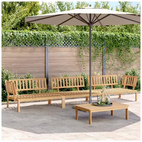 Set Divano Pallet da Giardino 4 pz in Legno Massello di Acacia - Foto 2