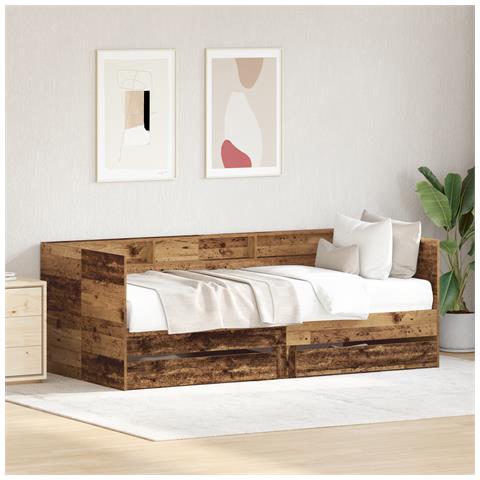 Letto Giorno con Cassetti Legno invecchiato Legno ingegnerizzato - Foto 2