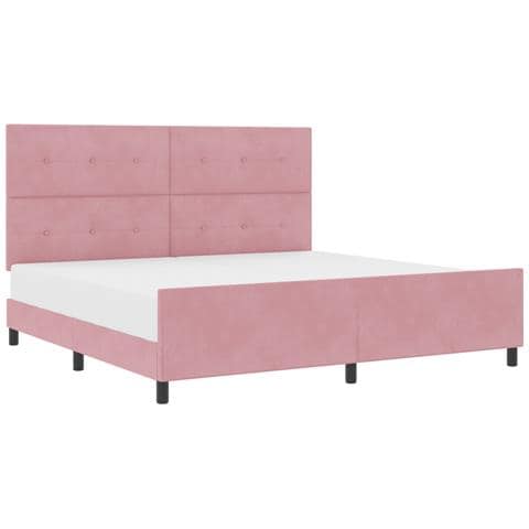 Rete letto  Rosa 200x200 cm in Velluto - Foto 1