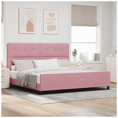 Rete letto  Rosa 200x200 cm in Velluto - Foto 2