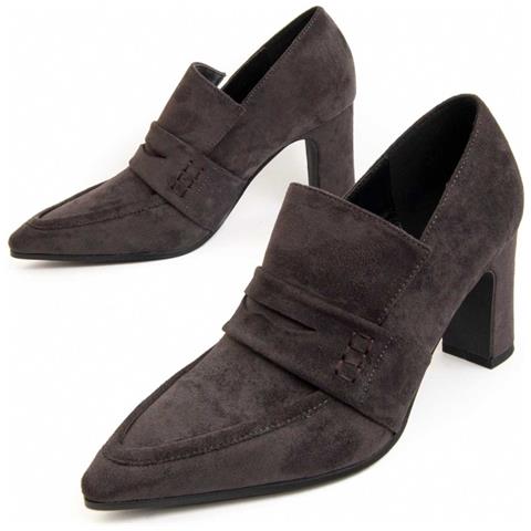 Scarpa Con Tacco Mibia Grigio Grigio Materiale Sintetico E Tessile - Foto 1