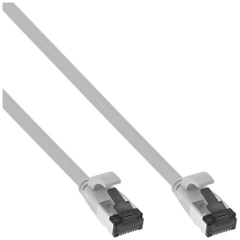 Patch Cable flat, U /FTP, Cat. 8.1, TPE senza alogeni, grigio, 1m - Foto 1