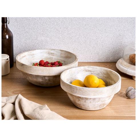 Set Di 2 Ciotole Decorative Minya Legno Di Mango Marrone Chiaro - Foto 1