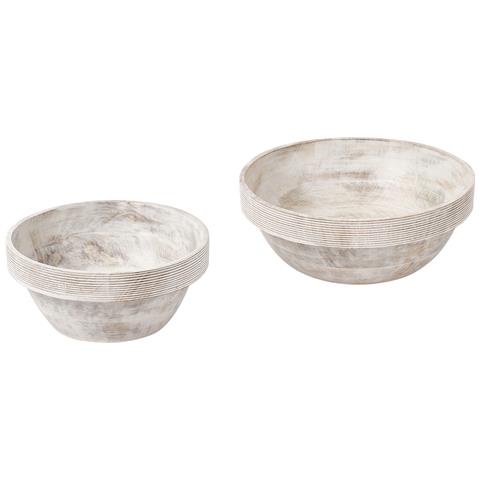 Set Di 2 Ciotole Decorative Minya Legno Di Mango Marrone Chiaro - Foto 2