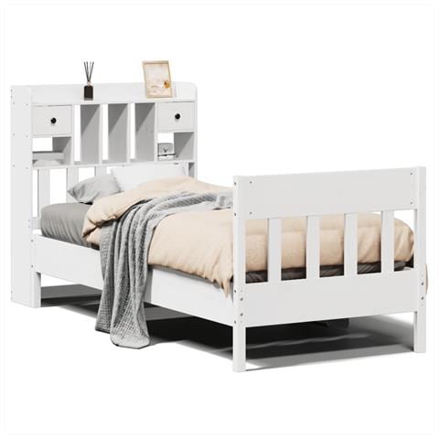 Giroletto senza Materasso Bianco 90x200 cm Legno Massello Pino - Foto 1