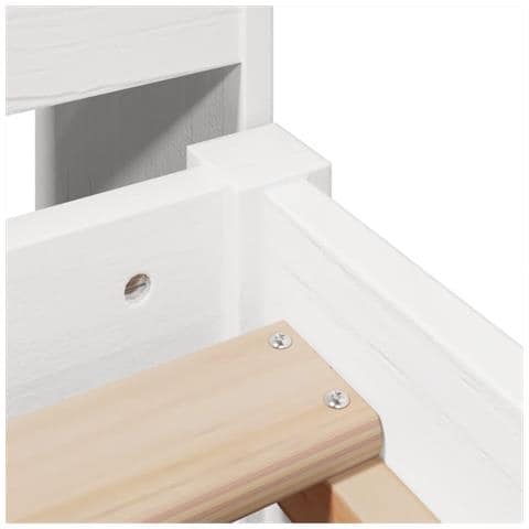 Giroletto senza Materasso Bianco 90x200 cm Legno Massello Pino - Foto 9