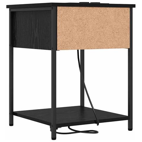 Armadio da Notte con cassetto 2 pcs Rovere nero 42 x 41 x 56 cm - Foto 9