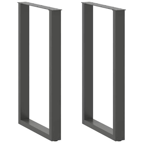 Gambe per tavolo da bar a forma di U 2 pz Antracite 60x(100-101) cm Acciaio - Foto 1