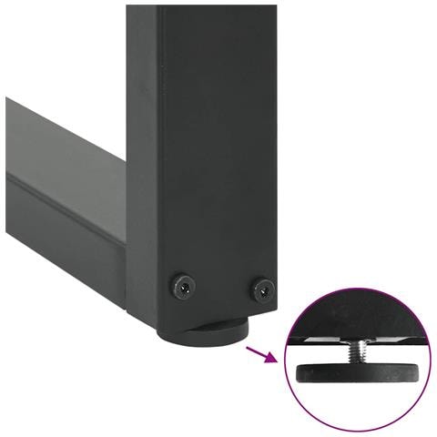 Gambe per tavolo da bar a forma di U 2 pz Antracite 60x(100-101) cm Acciaio - Foto 9