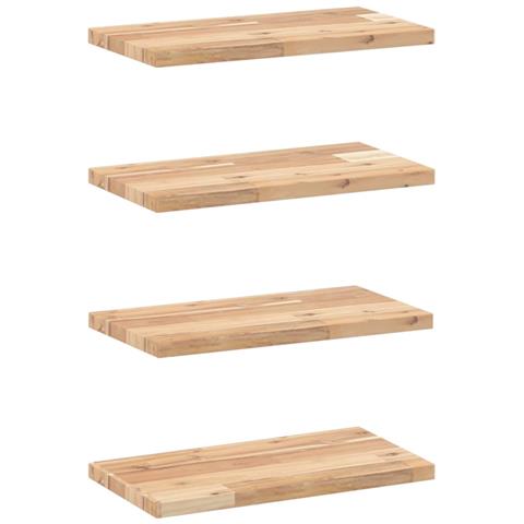 Mensole da Parete 4 pz 40x20x2 cm Legno Acacia Non Trattato - Foto 1