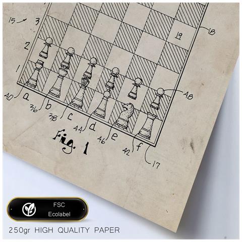 Set Di 6 Stampe Poster Con Brevetti Di Giochi Da Tavolo Poster Con Immagini Di Brevetti Retrò Design D'interni In Stile Vintage A3 & A4 Cornice Nera - Foto 6