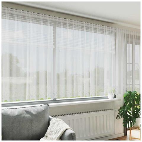 Tende con tende Floreale Bianco 1200 x 140 cm Poliestere - Foto 2